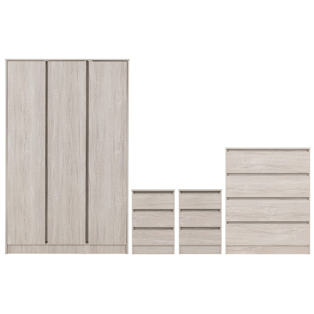 Malvern 3 Door Wardrobe Bedroom Set