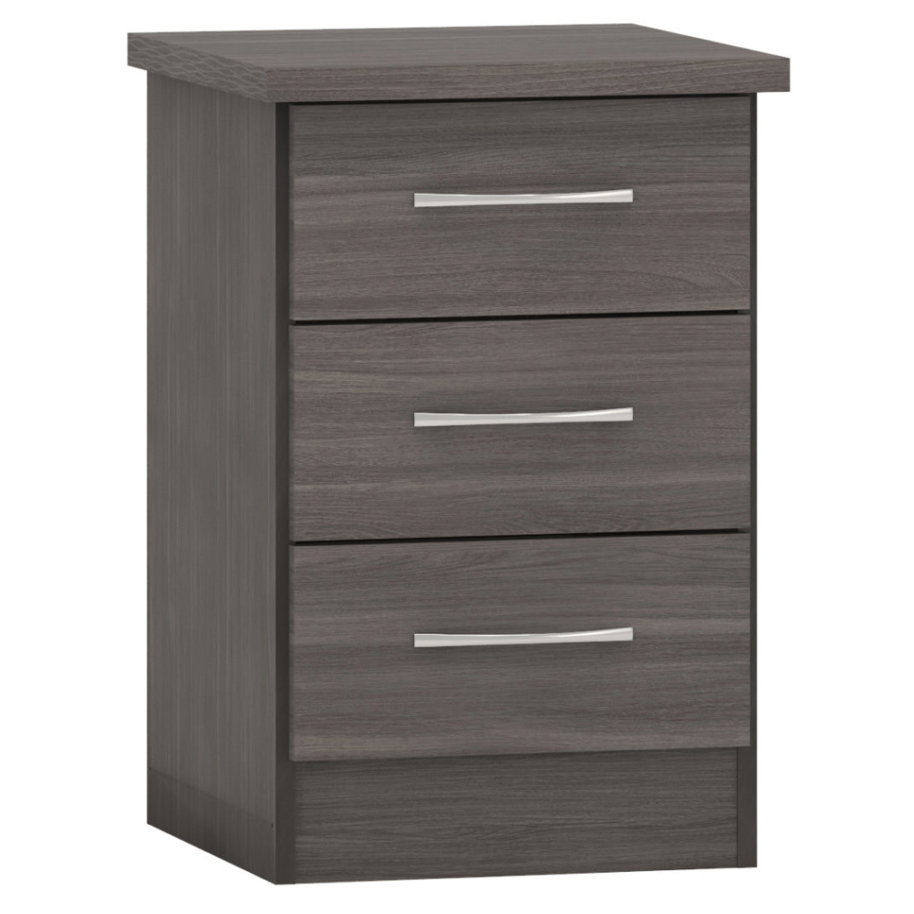Nevada 3 Drawer Bedside in White Gloss