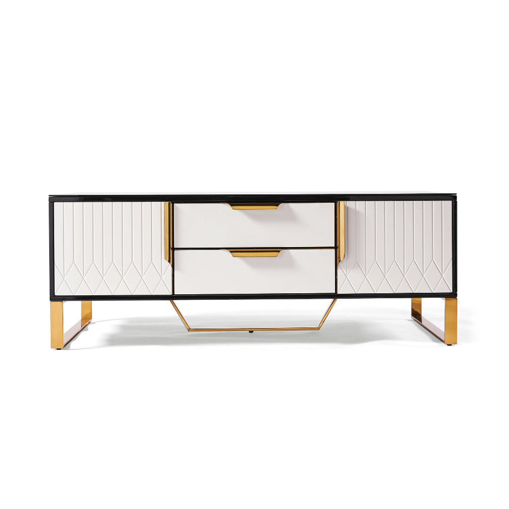 Amal Ribbed Furniture Range - Black, White & Gold
