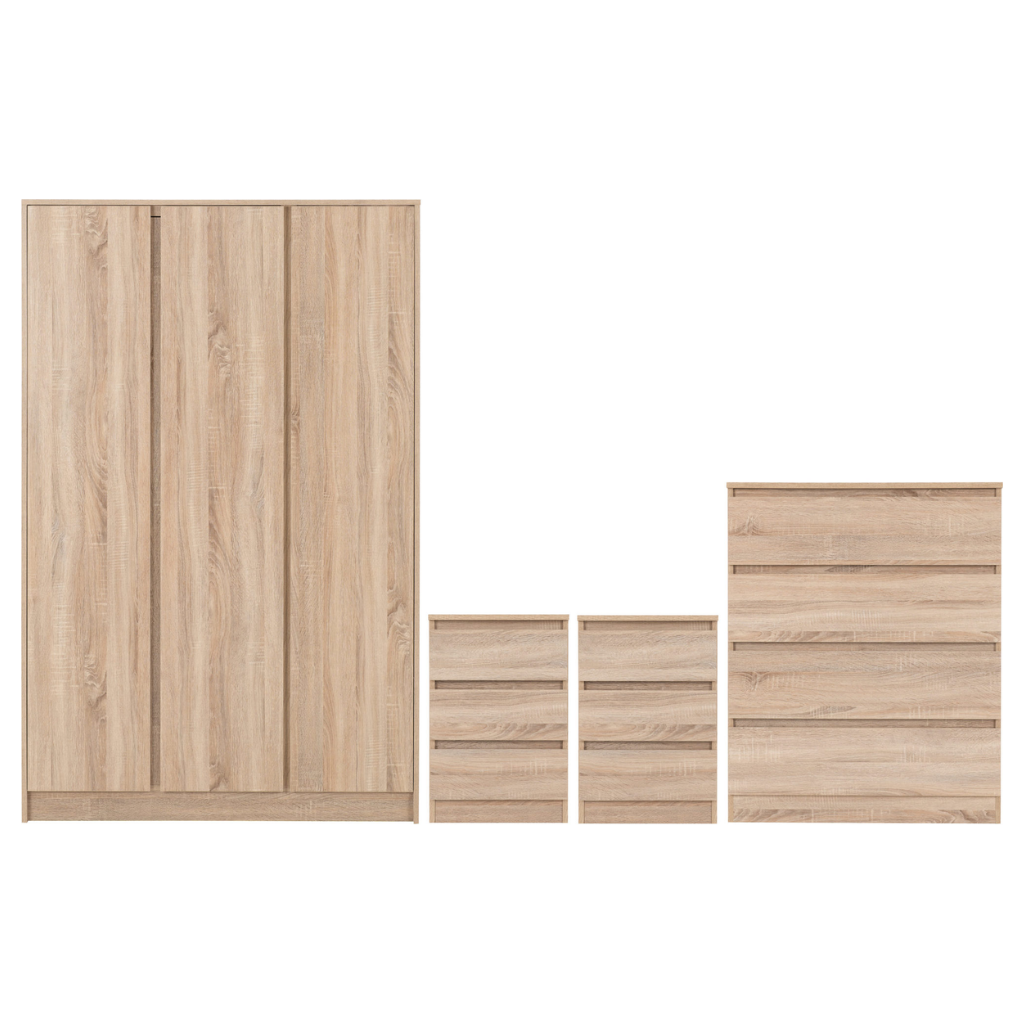Malvern 3 Door Wardrobe Bedroom Set