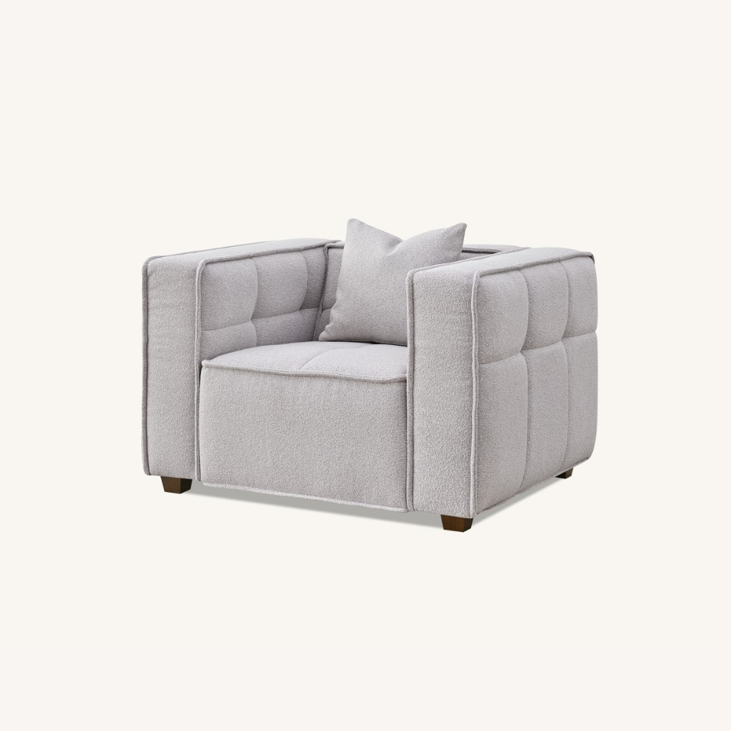 Aluxo Murray Sofa Range in Putty Boucle Fabric