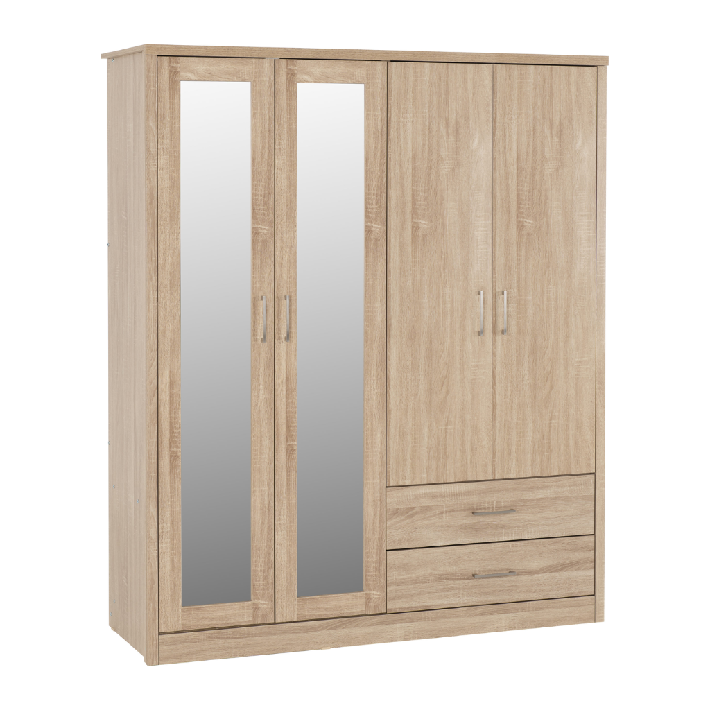 Lisbon 4 Door Mirrored Wardrobe