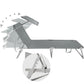 Grey Folding Sun Lounger With Adjustable Shade Canopy