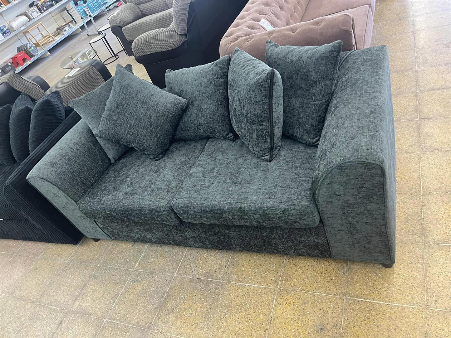 Grey Chenille 3 Seater Sofa