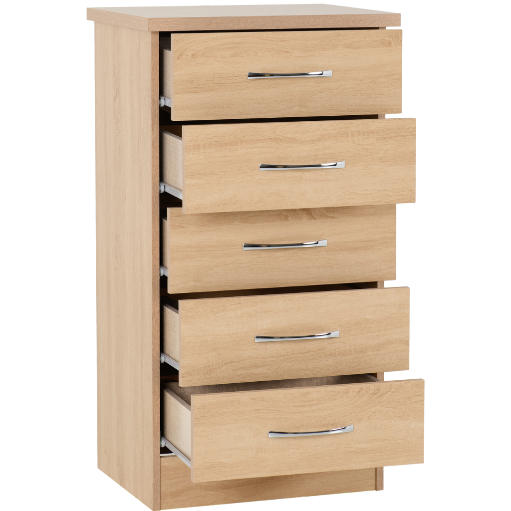 Nevada 5 Drawer Narrow Chest