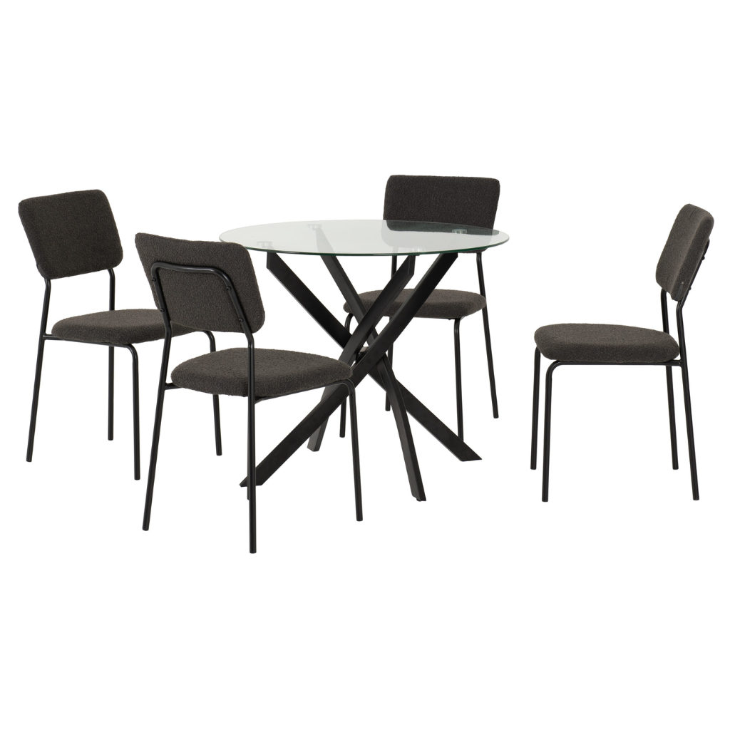 Sheldon Round Glass Top Dining Set