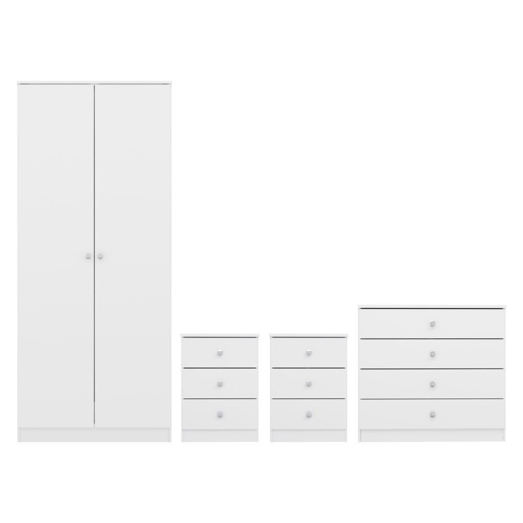 Denver 2 Door Wardrobe Bedroom Set White
