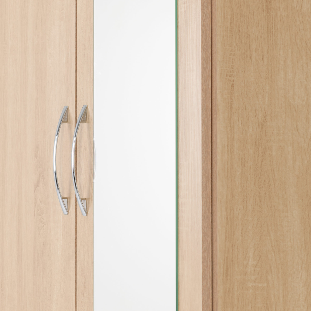 Nevada  2 Door 1 Drawer  Mirrored Wardrobe