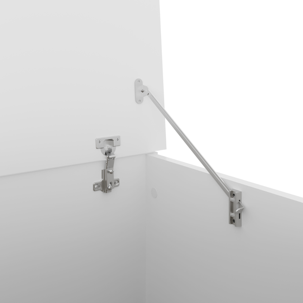 Nevada Blanket Box Grey Gloss/Light Oak Effect Veneer