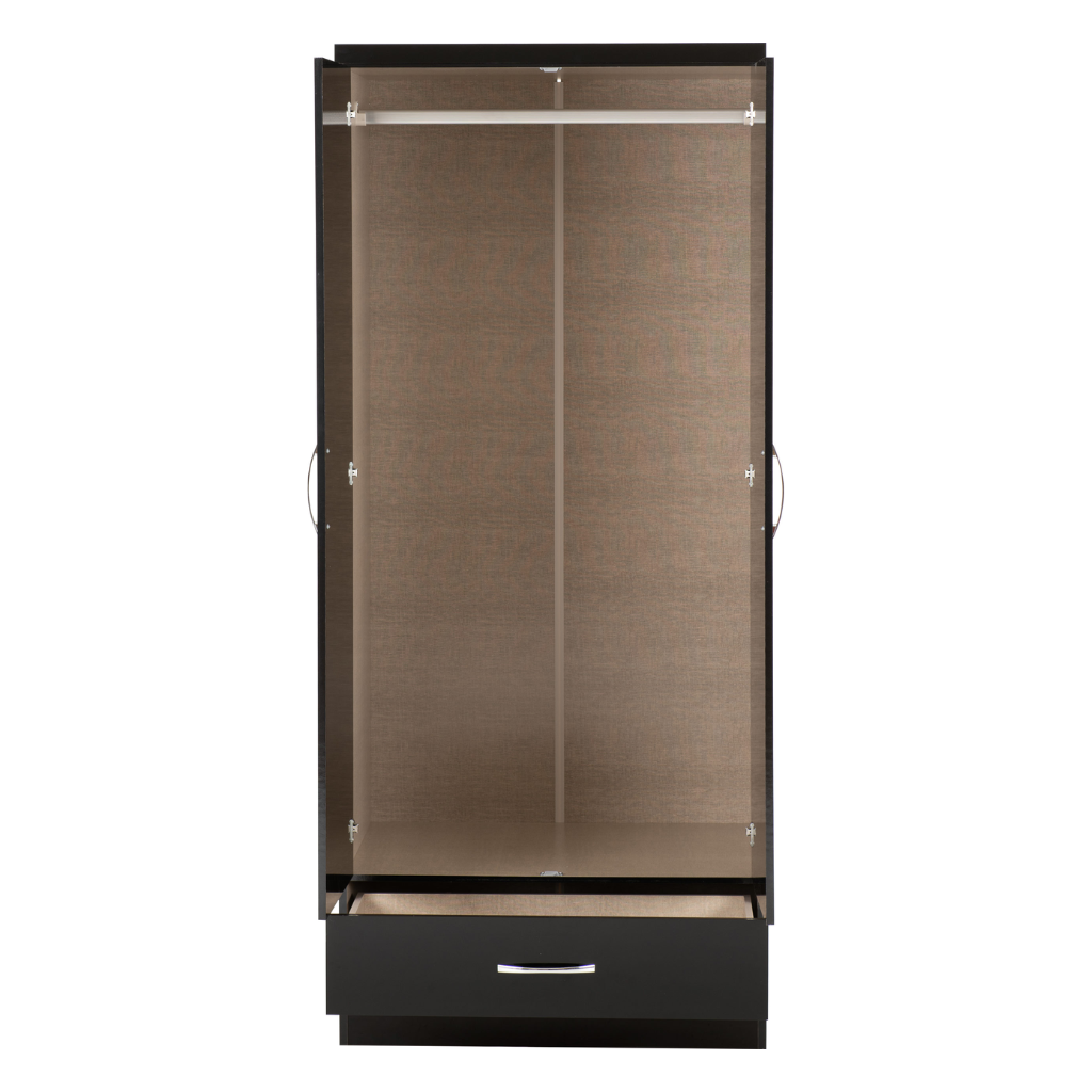 Nevada  2 Door 1 Drawer  Mirrored Wardrobe