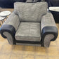 Black & Grey Fabric Mix Arm Chair