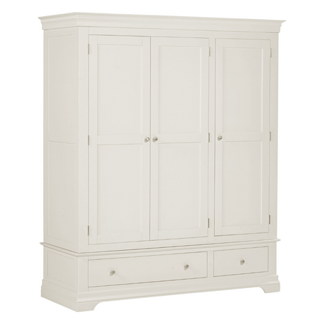 Bordeaux 3 Door Wardrobe White Front Angled