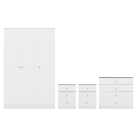 Denver 3 Door Wardrobe Bedroom Set White