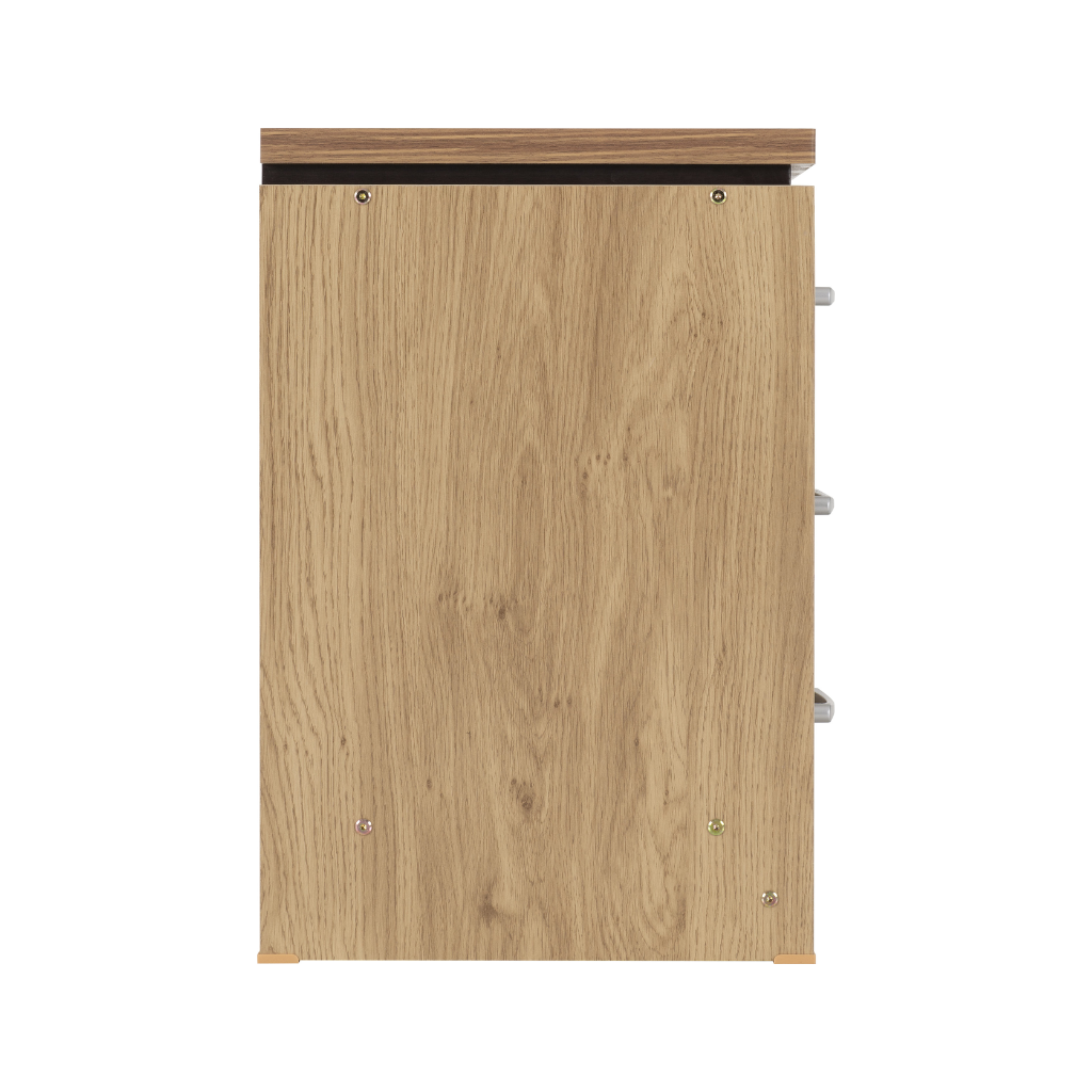Charles 3 Drawer Bedside Chest in Oak Effect Walnut Trim