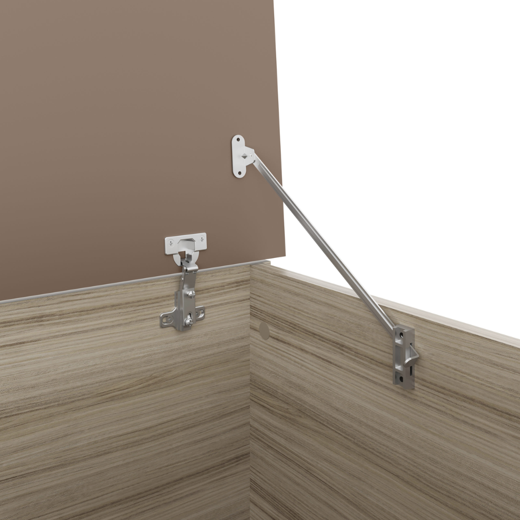 Nevada Blanket Box Grey Gloss/Light Oak Effect Veneer