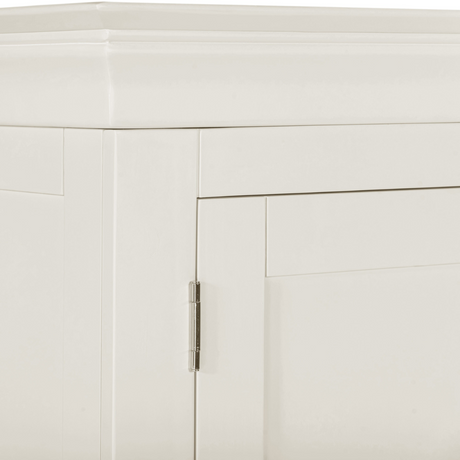 Bordeaux 3 Door Wardrobe White Close up front corner