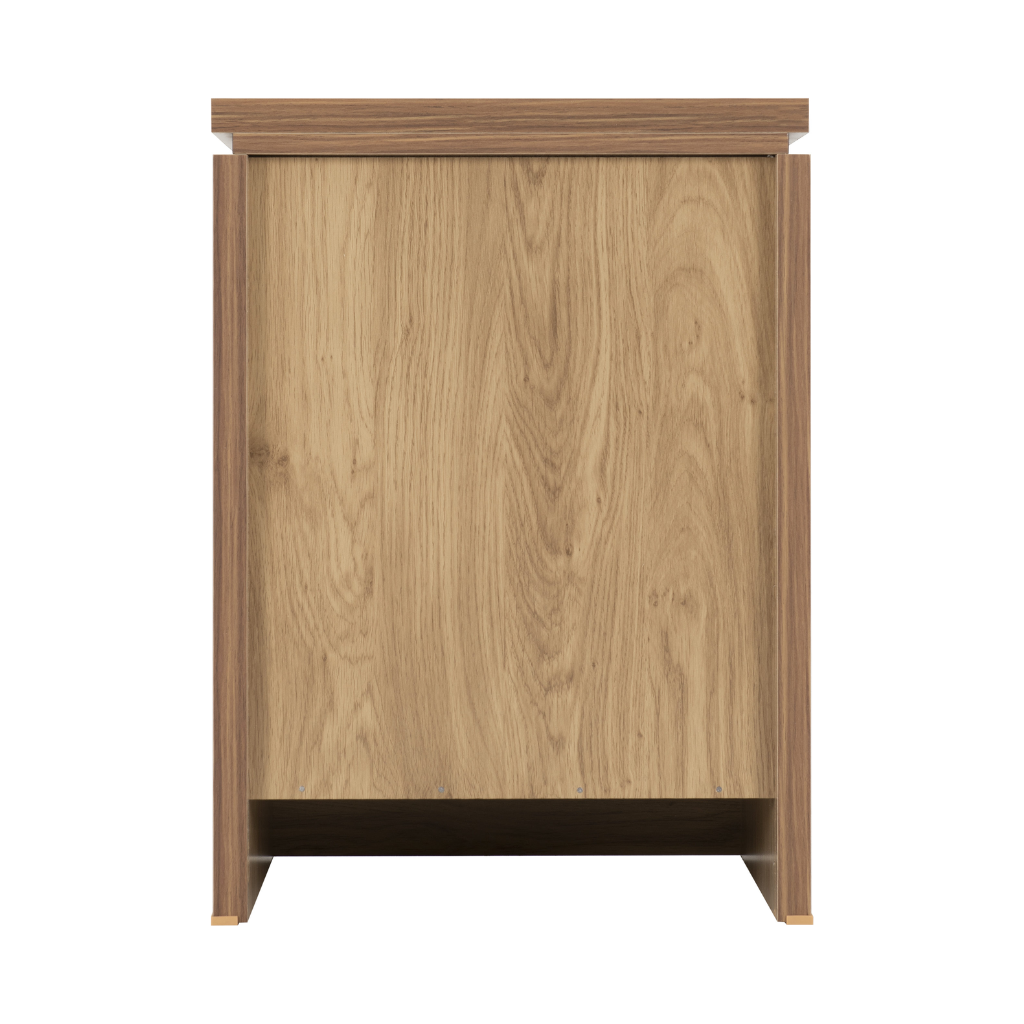 Charles 3 Drawer Bedside Chest in Oak Effect Walnut Trim