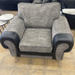Black & Grey Fabric Mix Arm Chair