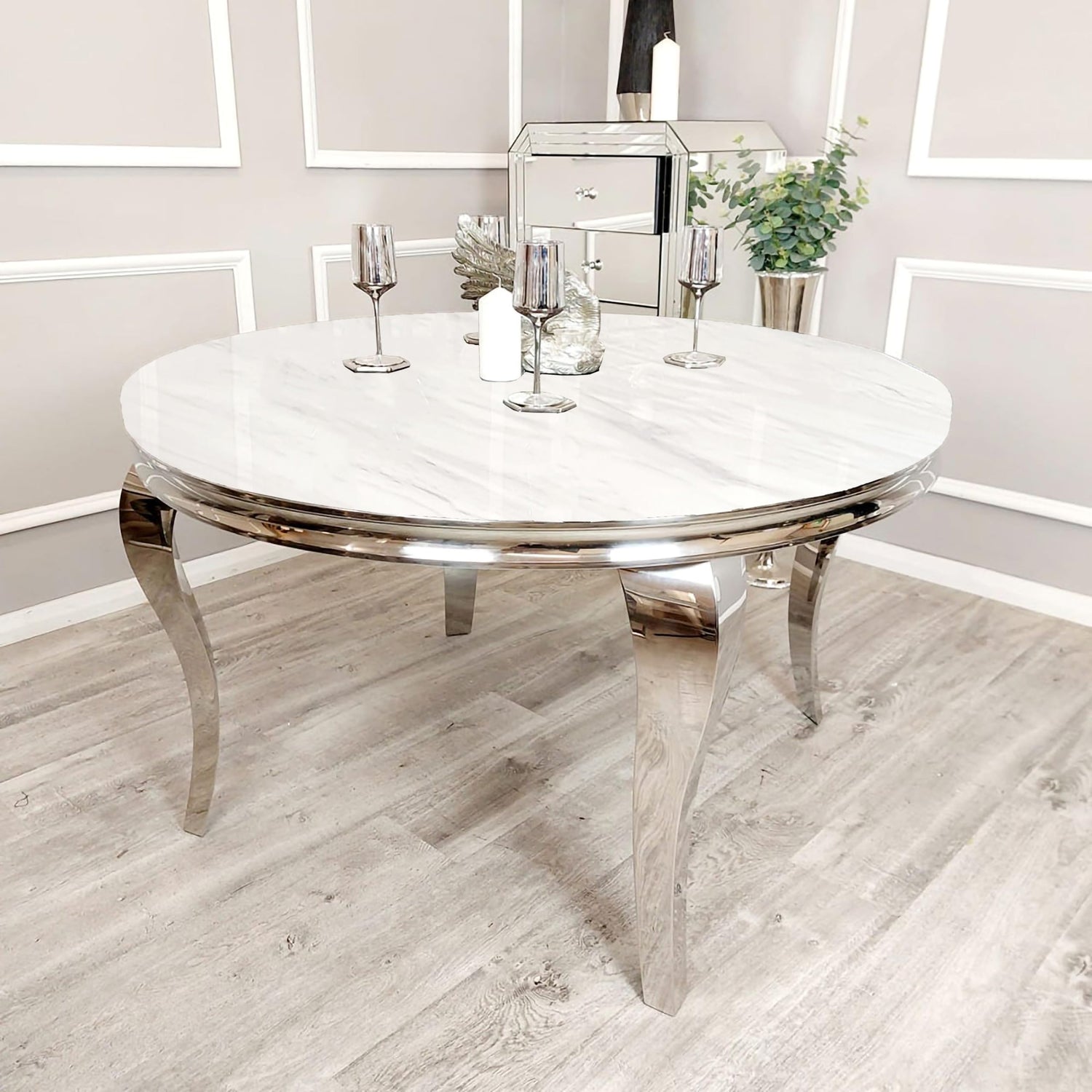 Louis Chrome Dining Table