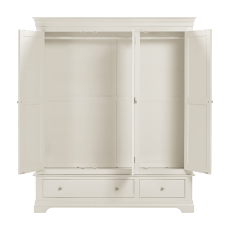 Bordeaux 3 Door Wardrobe White Front All doors open