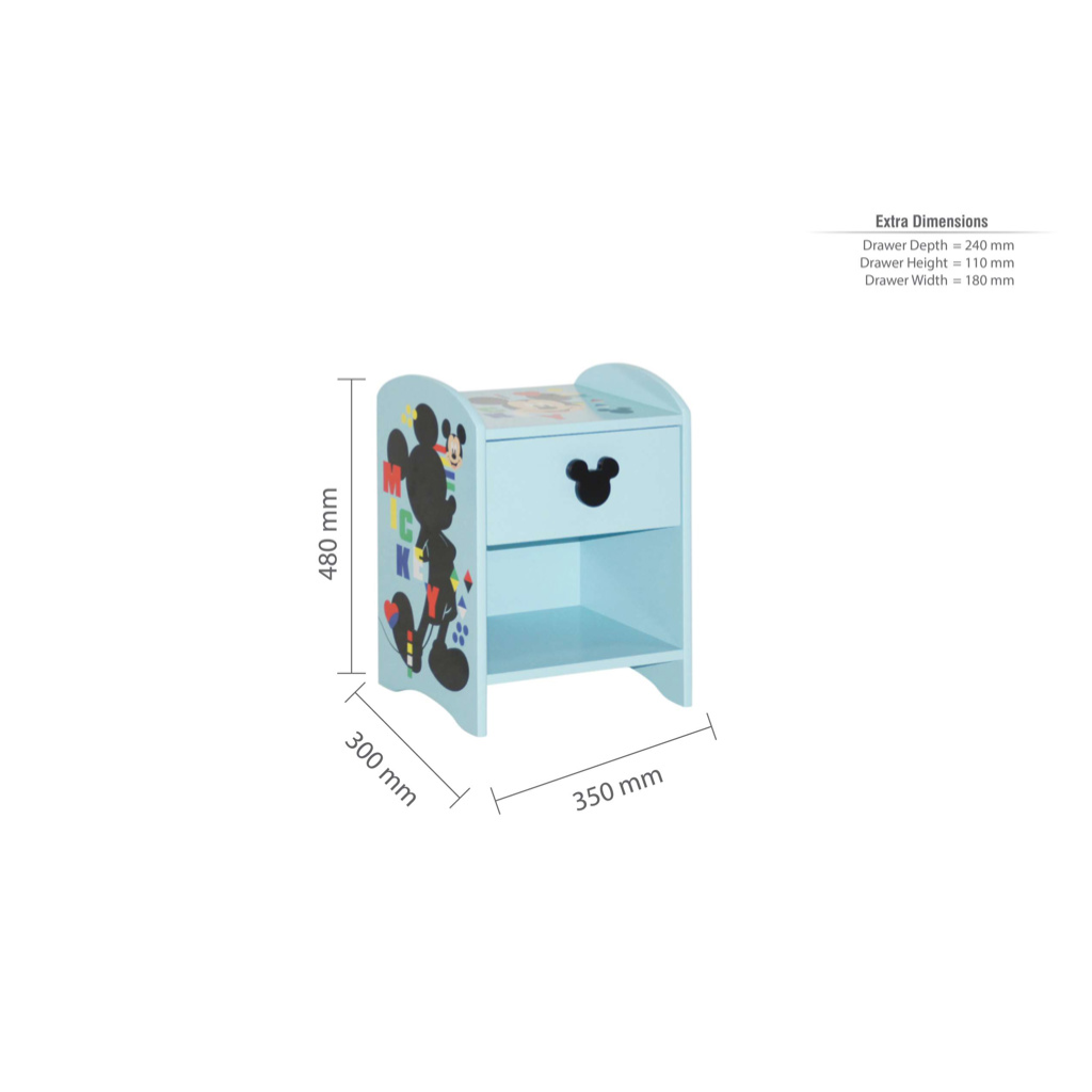 Mickey Mouse Bedside Table Measurements