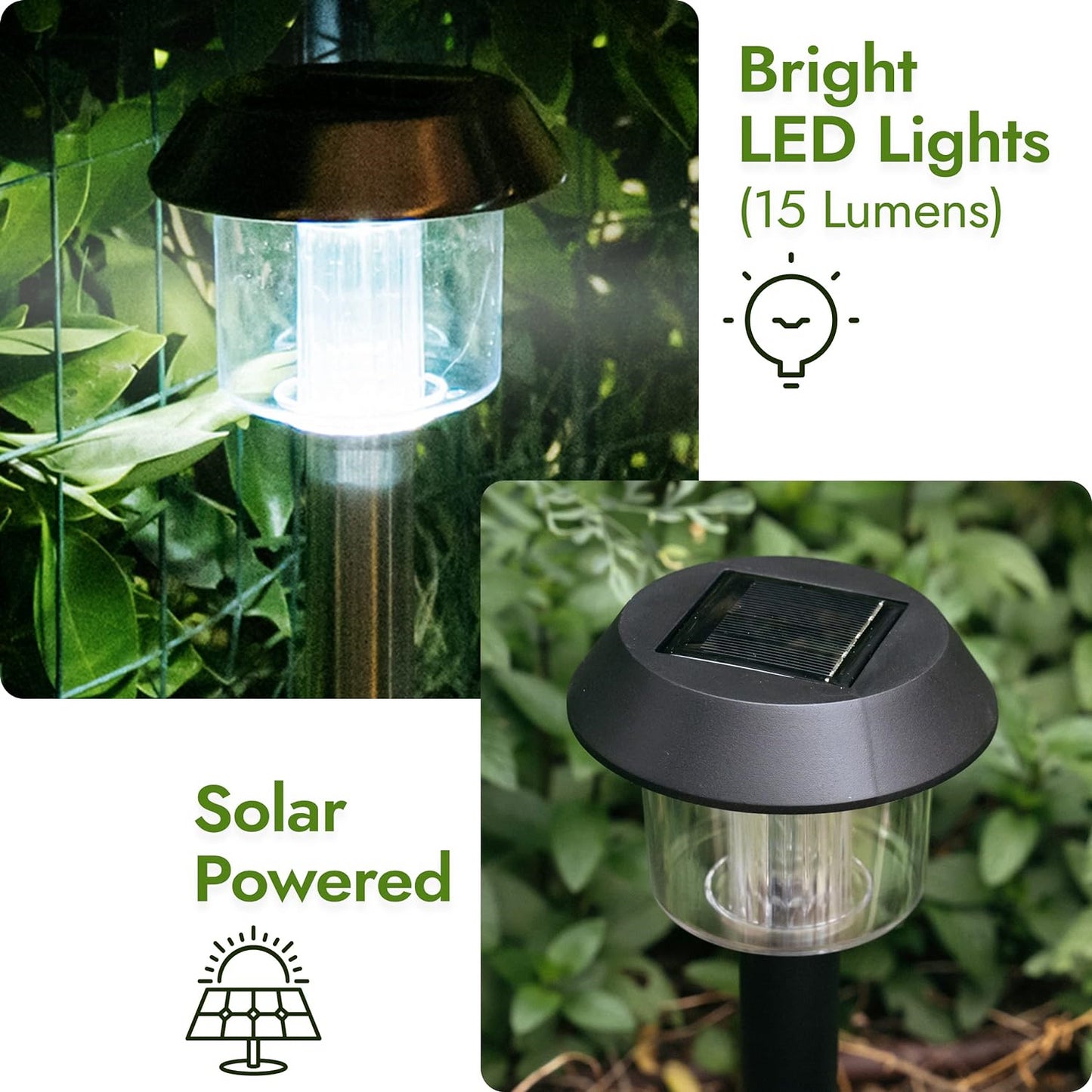 Set Of 6 Solar Powered Garden Lights