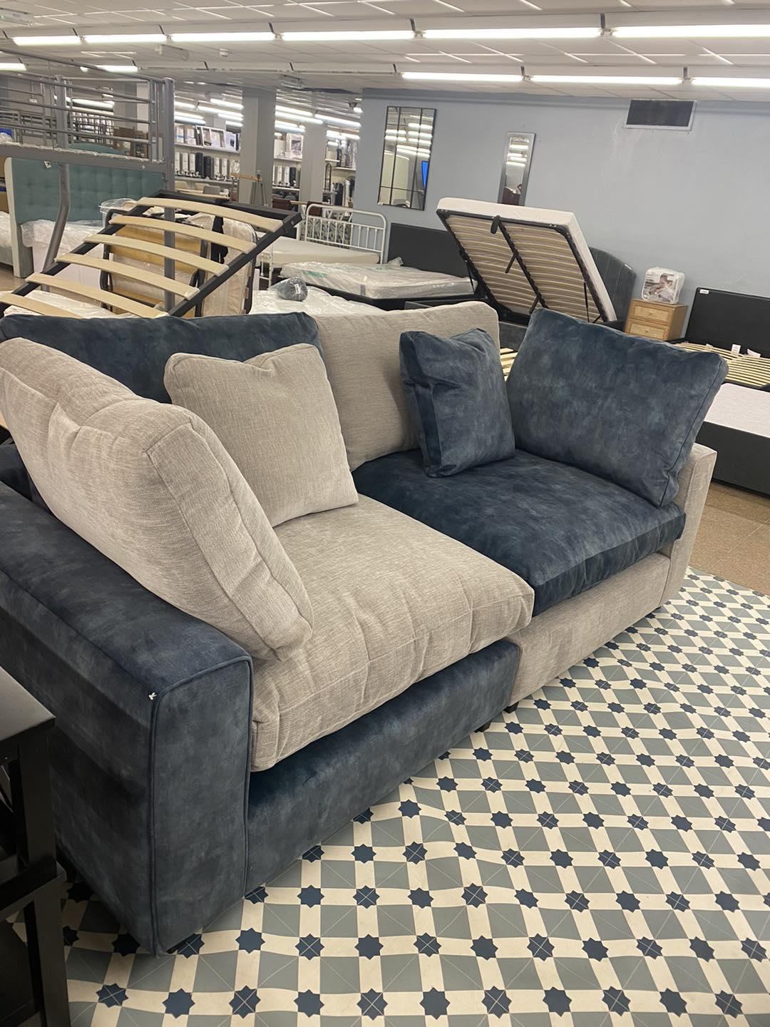 Grey & Blue Mix Sofa