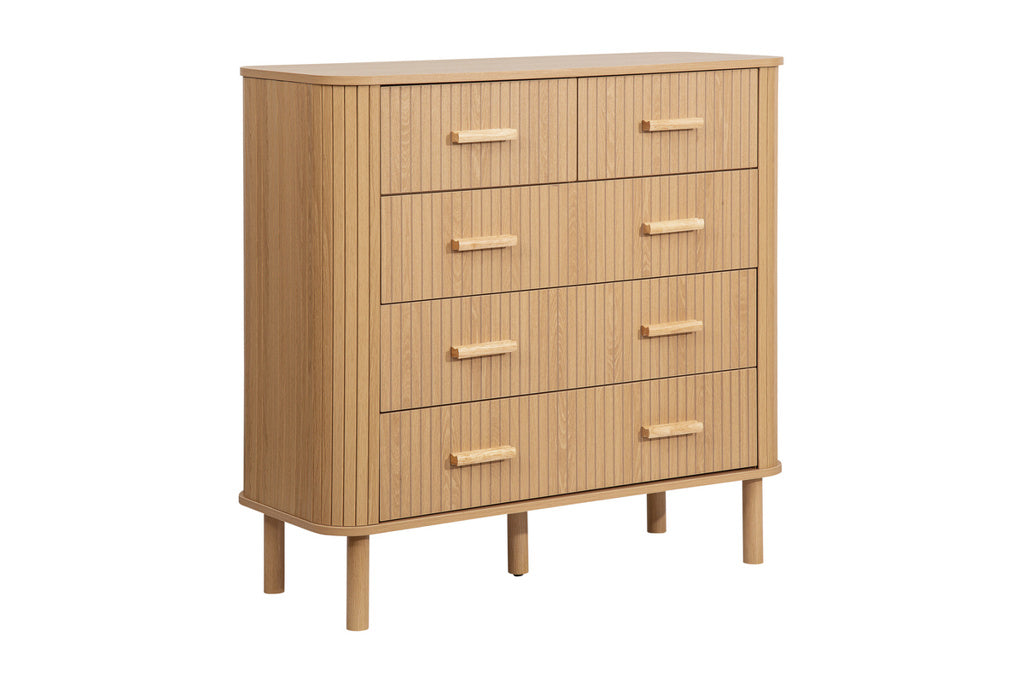 Axel Oak Fluted Chest Of Drawers