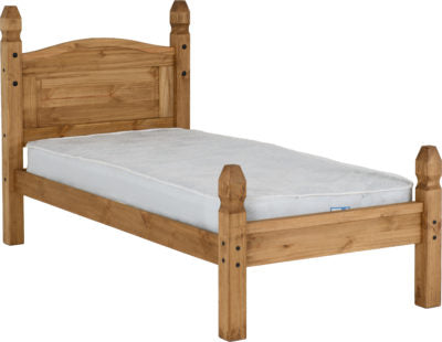 Corona Bed Low Foot End Distressed Waxed Pine