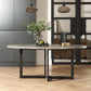 Grey Oval Industrial Dining Table