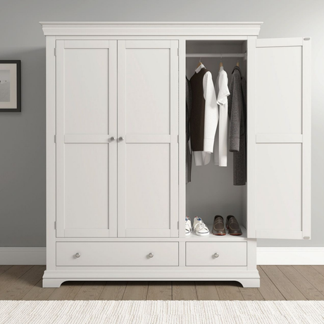 Bordeaux 3 Door Wardrobe White Front Lifestyle
