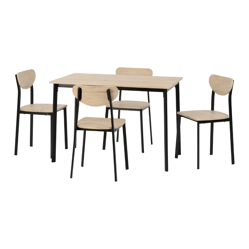 Riley Large Dining Set Table and 4 Chairs
