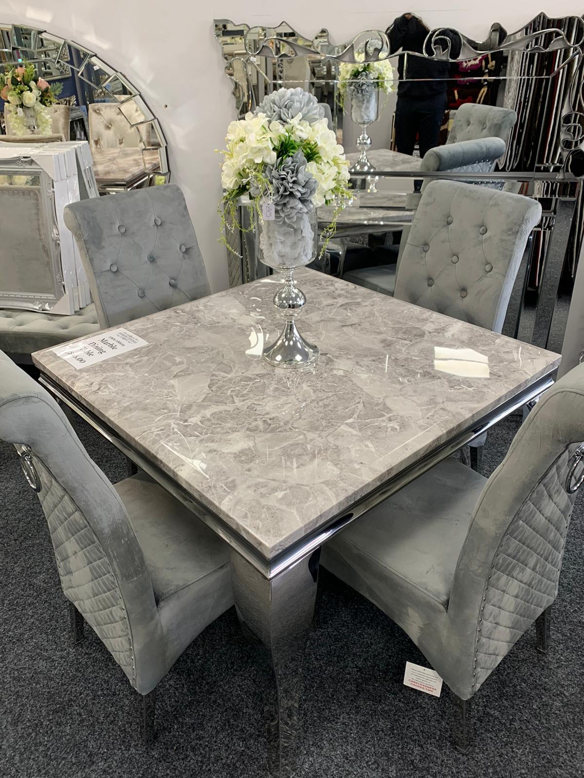 Louis Chrome Dining Table