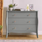Grey 3 Drawer Chest of Drawers Vintage Style with Rose Gold Handles