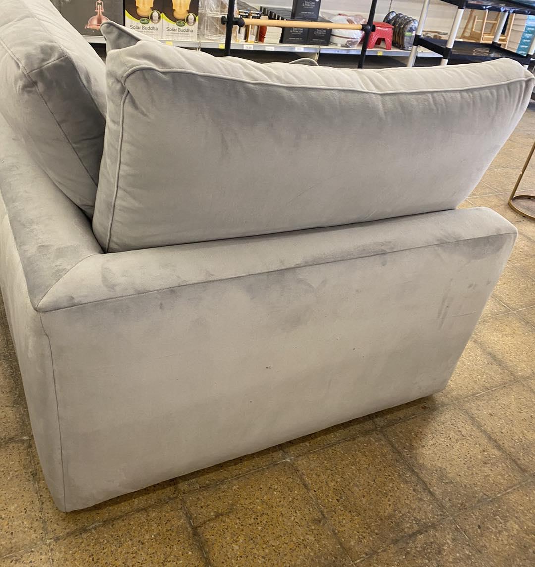 Grey Velvet Corner Sofa