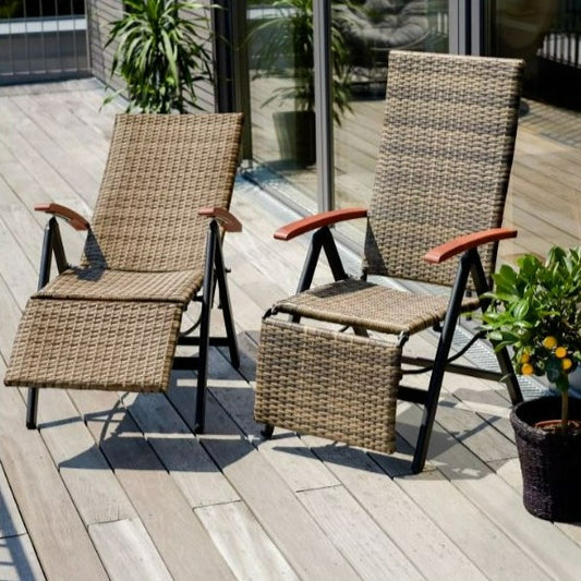Premium 1 X Garden Chair With Footrest