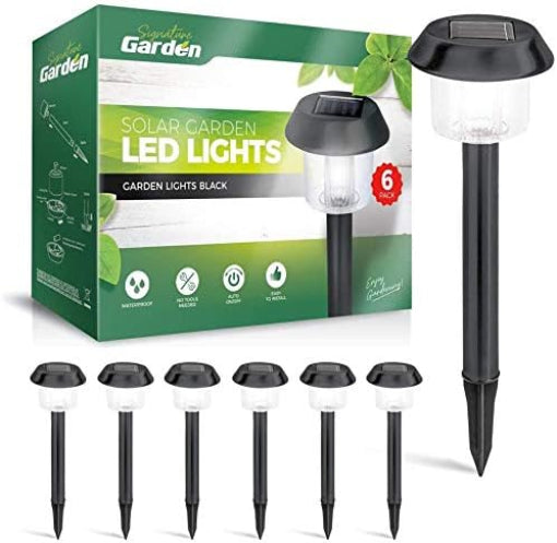 Set Of 6 Solar Powered Garden Lights