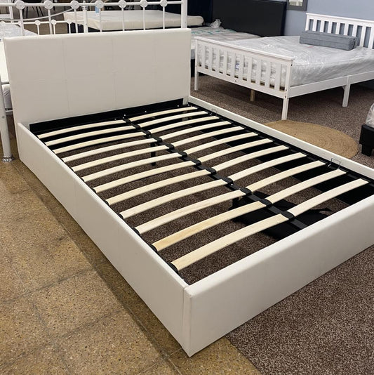 White 4ft6 Double Ottoman Bed