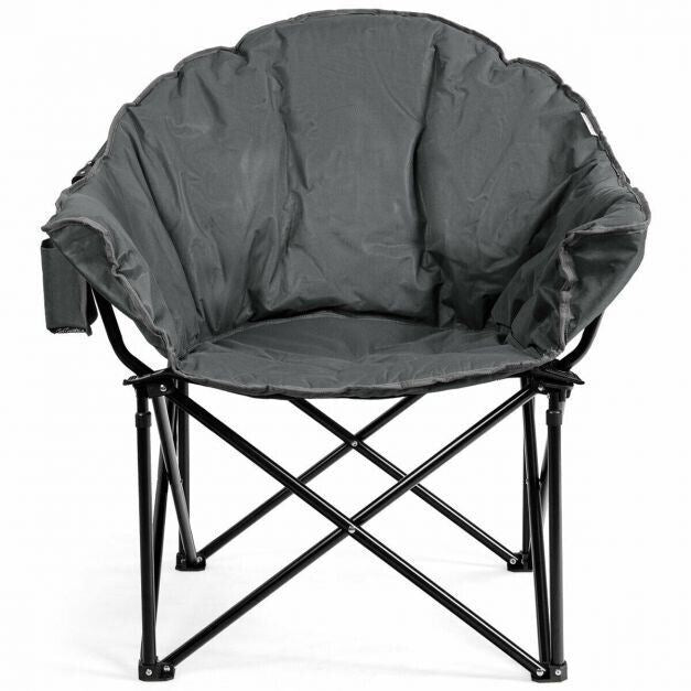 Grey Padded Moon Chair