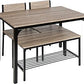 4 Seater Grey Dining Table Set (See Description)