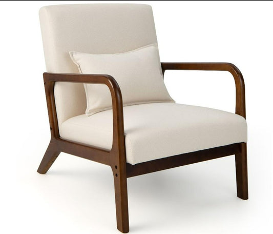 Beige Armchair With Pillow