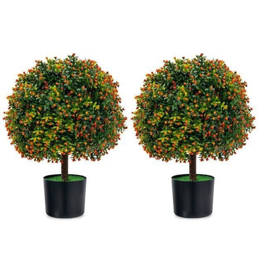 2 Topiary Ball Tree Orange