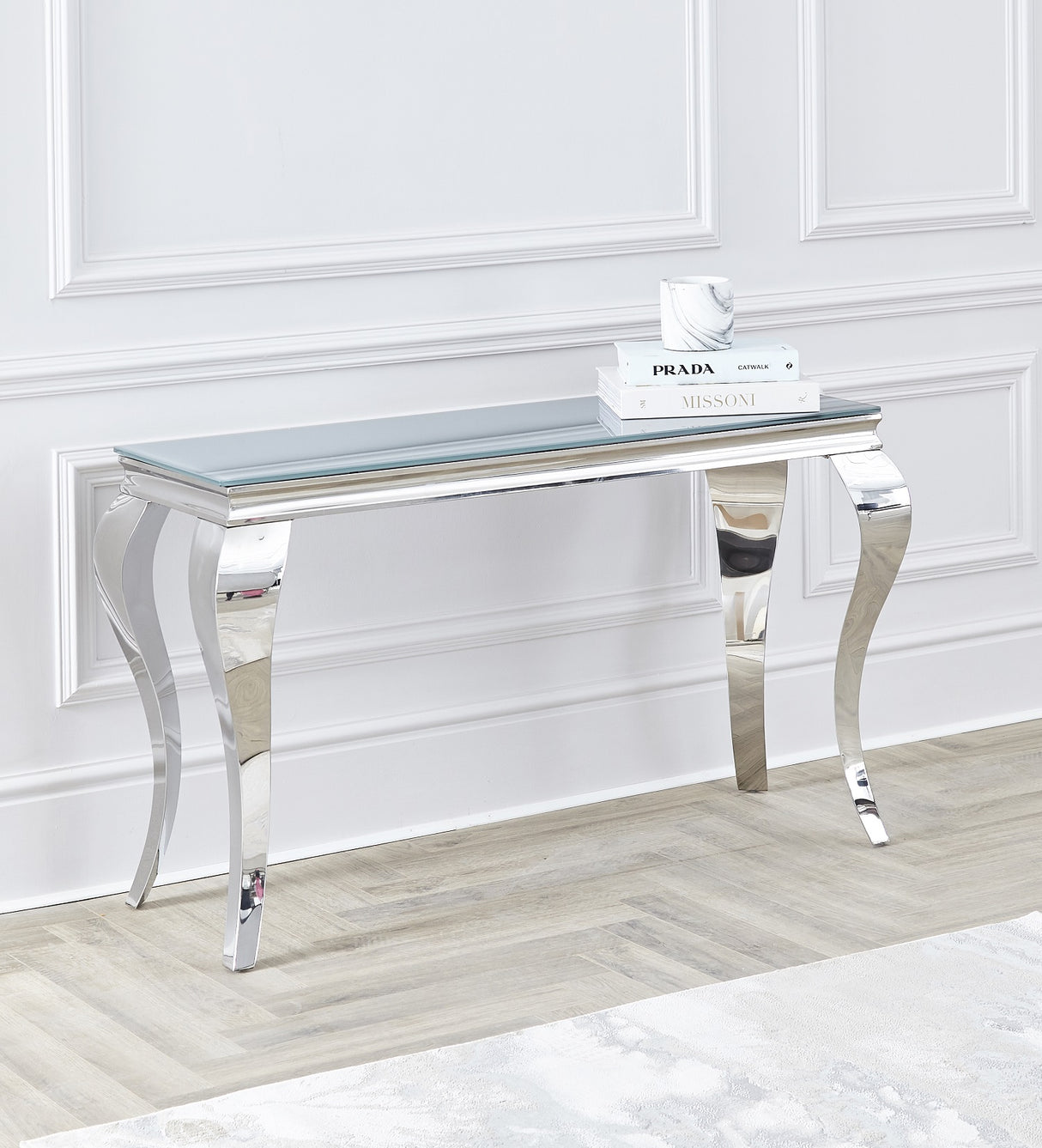 Louis Chrome Console Table