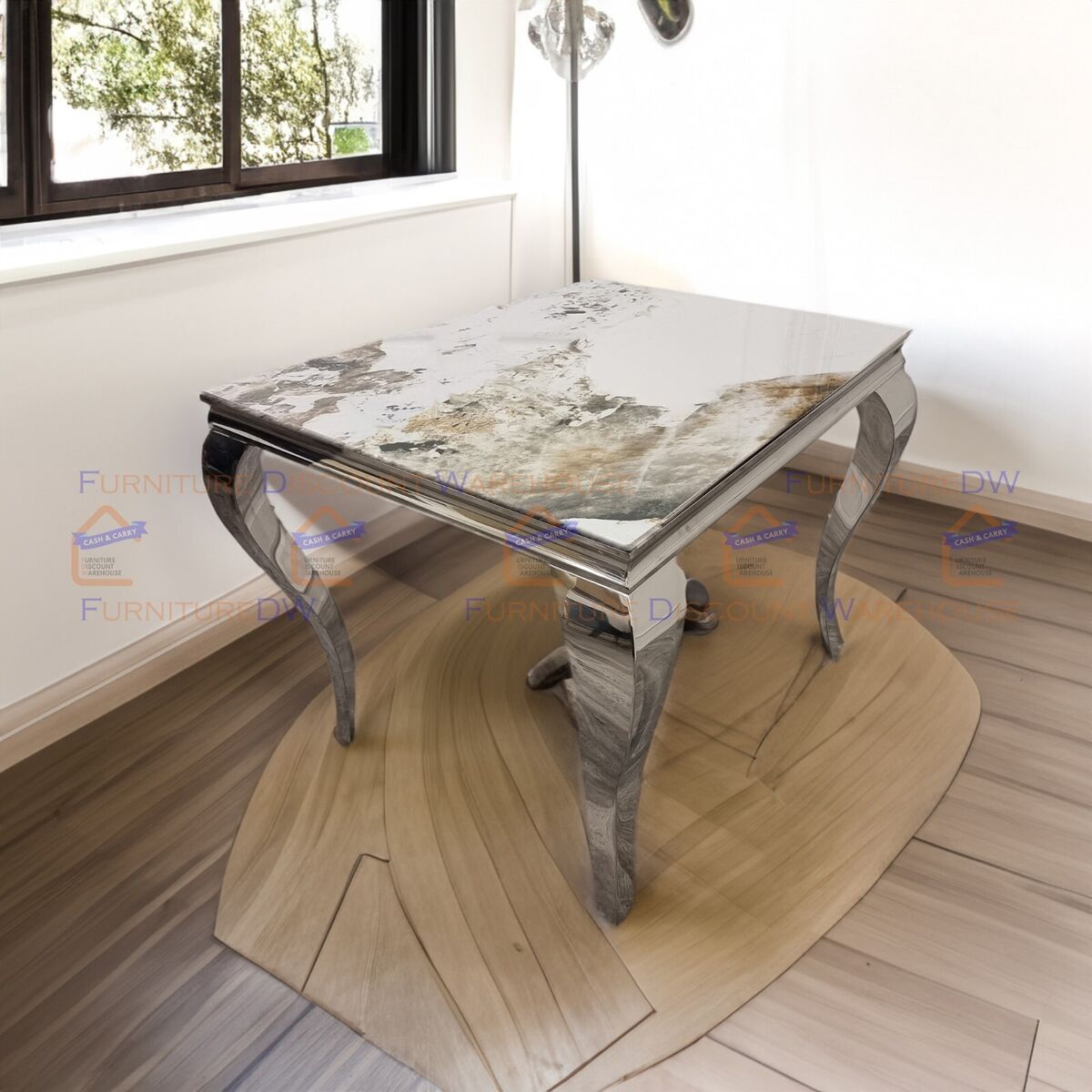 Louis Chrome Dining Table