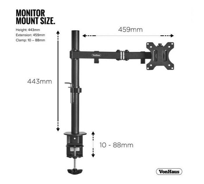 Single Monitor Mount with Clamp