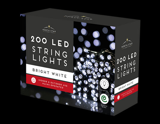 200 Led Mains Christmas Lights - Bright White