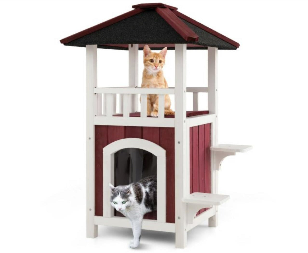 2-Story Wooden Cat Shelter
