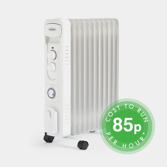 11 Fin 2500W Oil Filled Radiator - White