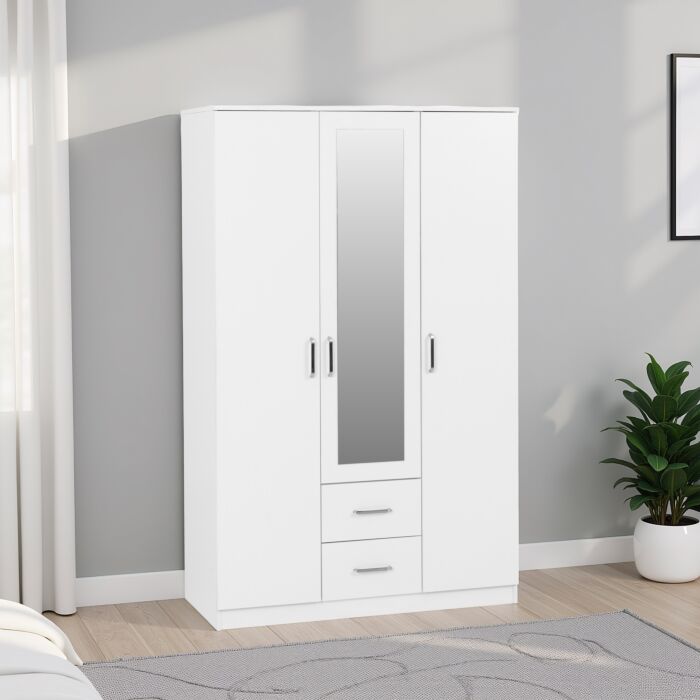 Dakota 3 Door 2 Drawer Mirrored Wardrobe