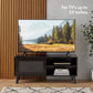 Barton Black Rattan Compact TV Unit